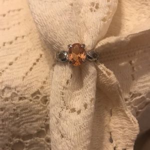 Sterling Silver ring with orange topaz. New never worn. Size 8